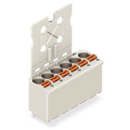 1-провод. розетка, сквоз. монтаж, прямая;  нажимная кнопка;  Push-in CAGE CLAMP®;  2,5 мм<sup>2</sup>;  Шаг контактов 5 мм, Wago # 2092-1156/000-1000