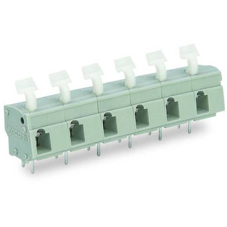 Клемма на печатную плату;  нажимная кнопка;  2,5 мм<sup>2</sup>;  Шаг контактов 10/10,16 мм;  3-пол., Wago # 257-653/000-009/999-950