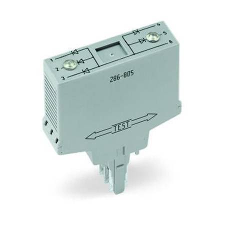 Модуль компонента с диодом; с 7 шт.; Диод 1N4007; с общим анодом; серые, Wago # 286-807 Модуль компонента с диодом; с 7 шт.; Диод 1N4007; с общим анодом; серые, Wago # 286-807