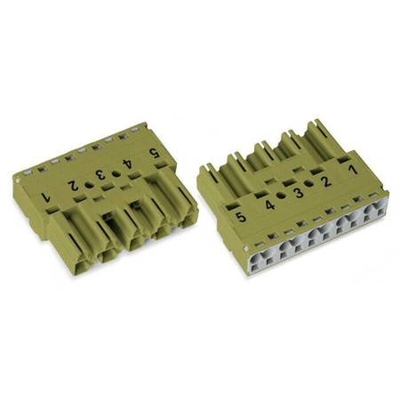 Штекер; 5-пол.; 4,00 мм<sup>2</sup>; светло-зеленые, Wago # 770-275 Штекер; 5-пол.; 4,00 мм<sup>2</sup>; светло-зеленые, Wago # 770-275