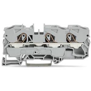 3-проводные проходные клеммы; 10 мм<sup>2</sup>; подходят для исполнений Ex e II; боковая и центральная маркировка, Wago # 2010-1303 3-проводные проходные клеммы; 10 мм<sup>2</sup>; подходят для исполнений Ex e II; боковая и центральная маркировка, Wago # 2010-1303