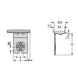 1-провод. розетка, сквоз. монтаж, прямая; нажимная кнопка; Push-in CAGE CLAMP®; 1,5; Шаг контактов 3,5 мм; 8-пол., Wago # 2091-1158/000-1000