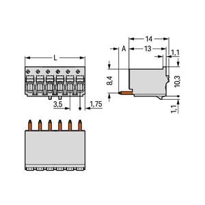 1-провод. розетка, монтаж THR, прямая;  нажимная кнопка;  Push-in CAGE CLAMP®;  1,5;  Шаг контактов 3,5 мм;  2-пол., Wago # 2091-1172/200-000