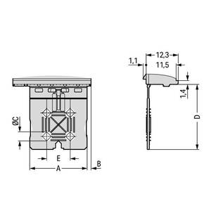 1-провод. розетка, монтаж THТ, угловая;  нажимная кнопка;  Push-in CAGE CLAMP®;  2,5 мм<sup>2</sup>;  Шаг контактов 5 мм;  10-пол., Wago # 2092-1360