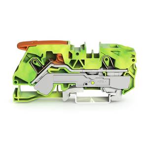 2-проводные клеммы с заземлением;  с рычагом и Push-in CAGE CLAMP®;  16 мм<sup>2</sup>;  с тестовым портом, Wago # 2116-1207