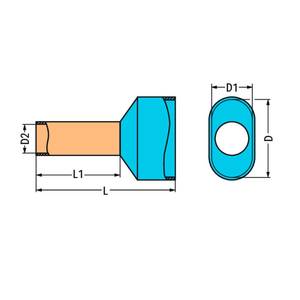 Двойной наконечник; Манжета для 2 x 1 мм<sup>2</sup> / AWG 2 x 18; с красной изоляцией; Длиной 12 мм; красные, Wago # 216-542 Двойной наконечник; Манжета для 2 x 1 мм<sup>2</sup> / AWG 2 x 18; с красной изоляцией; Длиной 12 мм; красные, Wago # 216-542