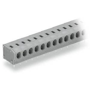 Клемма на печатную плату; 2,5 мм<sup>2</sup>; Шаг контактов 5/5,08 мм; 10-пол.; PUSH WIRE®; 2,50 мм<sup>2</sup>; серые, Wago # 235-410
