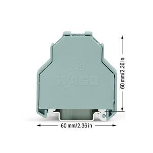 Безвинтовой оконечный стопор; шириной 14 мм; для DIN-рейки 35 x 15 и 35 x 7,5; серые, Wago # 249-197