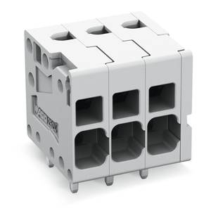 Клемма на печатную плату; 4 мм<sup>2</sup>; Шаг контактов 5 мм; 8-пол.; Push-in CAGE CLAMP®; 4,00 мм<sup>2</sup>; серые, Wago # 2624-1108