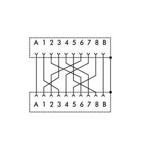 Интерфейсный модуль; RJ-45; с кроссоверными контактами питания; RJ-45; Кат. 5; в монтажном держателе, Wago # 289-177