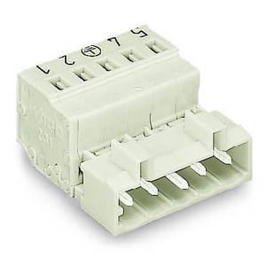 1-проводная вилка;  CAGE CLAMP®;  2,5 мм<sup>2</sup>;  Шаг контактов 5 мм;  4-пол.;  Заземляющий контакт, Wago # 721-604/000-042