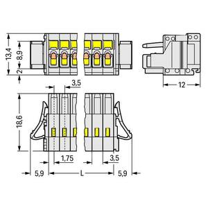 1-проводниковая розетка;  CAGE CLAMP®;  1,5;  Шаг контактов 3,5 мм;  3-пол.;  100% защита от неправильного подсоединения, Wago # 734-103/037-000/032-000