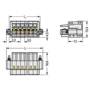 1-проводниковая розетка; CAGE CLAMP®; 1,5; Шаг контактов 3,5 мм; 4-пол.; 100% защита от неправильного подсоединения, Wago # 734-104/107-000