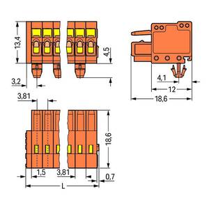 1-проводниковая розетка; CAGE CLAMP®; 1,5; Шаг контактов 3,81 мм; 4-пол.; 100% защита от неправильного подсоединения, Wago # 734-204/008-000