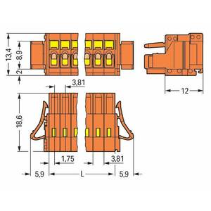 1-проводниковая розетка;  CAGE CLAMP®;  1,5;  Шаг контактов 3,81 мм;  10-пол.;  100% защита от неправильного подсоединения, Wago # 734-210/037-000