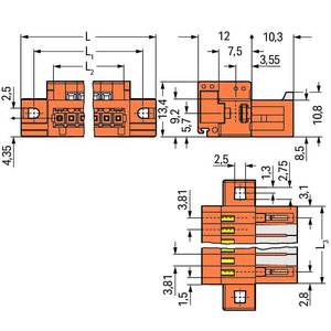1-проводная вилка; CAGE CLAMP®; 1,5; Шаг контактов 3,81 мм; 14-пол.; 100% защита от неправильного подсоединения, Wago # 734-344/019-000