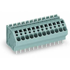 Клемма на печатную плату; 4 мм<sup>2</sup>; Шаг контактов 5 мм; 12-пол.; CAGE CLAMP®; опция объединения; 4,00 мм<sup>2</sup>; серые, Wago # 745-112