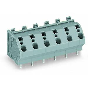Клемма на печатную плату; 4 мм<sup>2</sup>; Шаг контактов 10 мм; 2-пол.; CAGE CLAMP®; опция объединения; 4,00 мм<sup>2</sup>; серые, Wago # 745-202/005-000