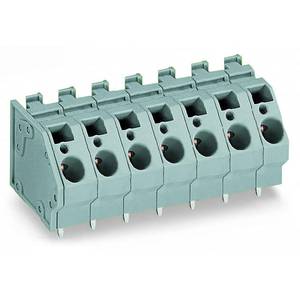 Клемма на печатную плату; 6 мм<sup>2</sup>; Шаг контактов 10 мм; 6-пол.; CAGE CLAMP®; опция объединения; 6,00 мм<sup>2</sup>; серые, Wago # 745-356