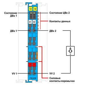 2-канальный дискретный вход; NAMUR; Искробезопасный, Wago # 750-438