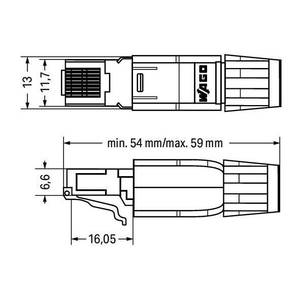 Соединитель ETHERNET RJ-45, IP20; ETHERNET 10/100 Мбит/с; для полевой сети, Wago # 750-975