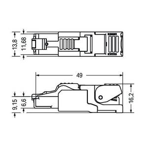 Соединитель ETHERNET; RJ-45; Кат. 6А; прямые; Код T568B; AWG 24, Wago # 750-977/000-022