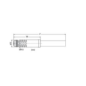 Кабель электропитания; Розетка M12L; прямая; 5-пол.; Длина: 7,5 м, Wago # 756-3501/050-075