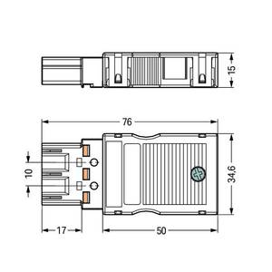 Штекер; с корпусом разгрузки натяжения; 3-пол.; 4,00 мм<sup>2</sup>; белые, Wago # 770-133
