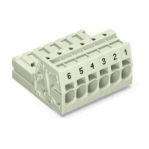 1-проводная вилка; Push-in CAGE CLAMP®; 10 мм<sup>2</sup>; Шаг контактов 7,62 мм; 6-пол., Wago # 831-3206/000-9034