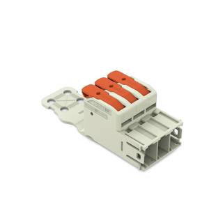 1-проводная вилка; рычаг; Push-in CAGE CLAMP®; 16 мм<sup>2</sup>; Шаг контактов 10,16 мм; 3-пол., Wago # 832-1203/333-000 1-проводная вилка; рычаг; Push-in CAGE CLAMP®; 16 мм<sup>2</sup>; Шаг контактов 10,16 мм; 3-пол., Wago # 832-1203/333-000