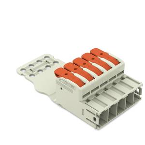 1-проводная вилка; рычаг; Push-in CAGE CLAMP®; 16 мм<sup>2</sup>; Шаг контактов 10,16 мм; 5-пол., Wago # 832-1205/335-000 1-проводная вилка; рычаг; Push-in CAGE CLAMP®; 16 мм<sup>2</sup>; Шаг контактов 10,16 мм; 5-пол., Wago # 832-1205/335-000