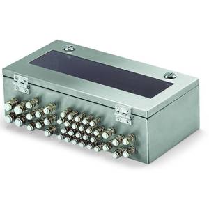 Корпус IP65; Нержавеющая сталь; ШxВxД (400x123x200 мм); 32 x M12, 13 x M16, 2 x M20, Wago # 850-804/000-001 Корпус IP65; Нержавеющая сталь; ШxВxД (400x123x200 мм); 32 x M12, 13 x M16, 2 x M20, Wago # 850-804/000-001