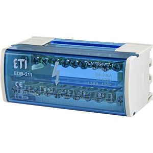 Блок распределительный EDB-211, 2p, L+PE/N, 125A (11 выходов), ETI # 1102301