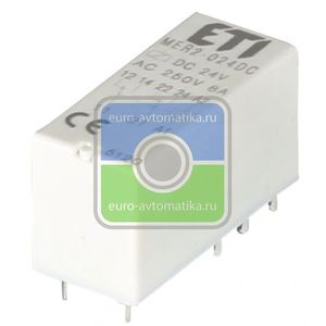 Реле электромеханическое миниатюрное MER2-024 DC 2p, влагозащита RTIII, ETI # 2473032